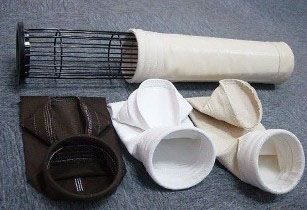 Filter bags and a filter cage supplied by RG Steel Crafts, assorted fabric types