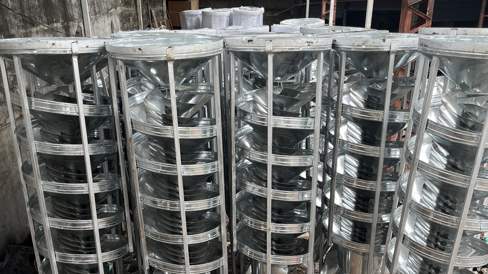 Spiral separators fabricated by RG Steel Crafts in galvanized iron