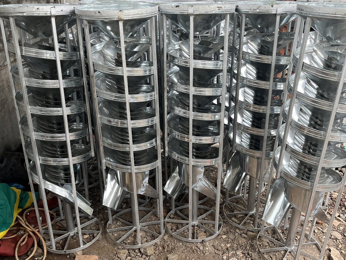 Spiral separators fabricated by RG Steel Crafts in galvanized iron