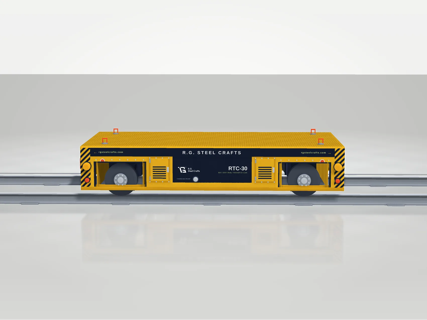 RTC-30 rail transfer car, side elevation — 4000 mm deck, 750 mm loading height